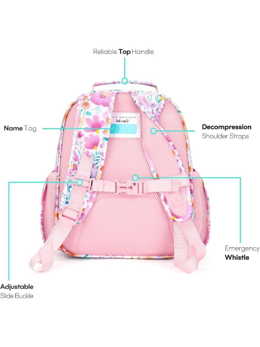 Flower Pink Kids Backpack for Girls 5-8 - Stylish School Bookbag for